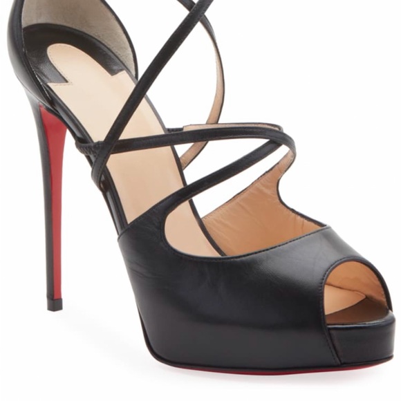 Christian Louboutin Nappa Holly Alta 120 Pumps 36.5 Black - Picture 11 of 13